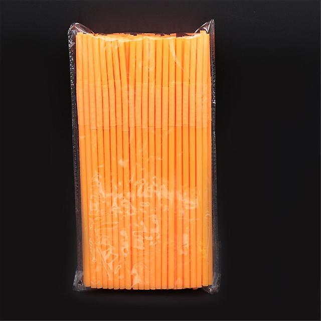 LNMHYTZ 100pcs 26cm Colorful Disposable Plastic Straws Curved Straws Extra Long Bendable Cocktail Drinking S Orange