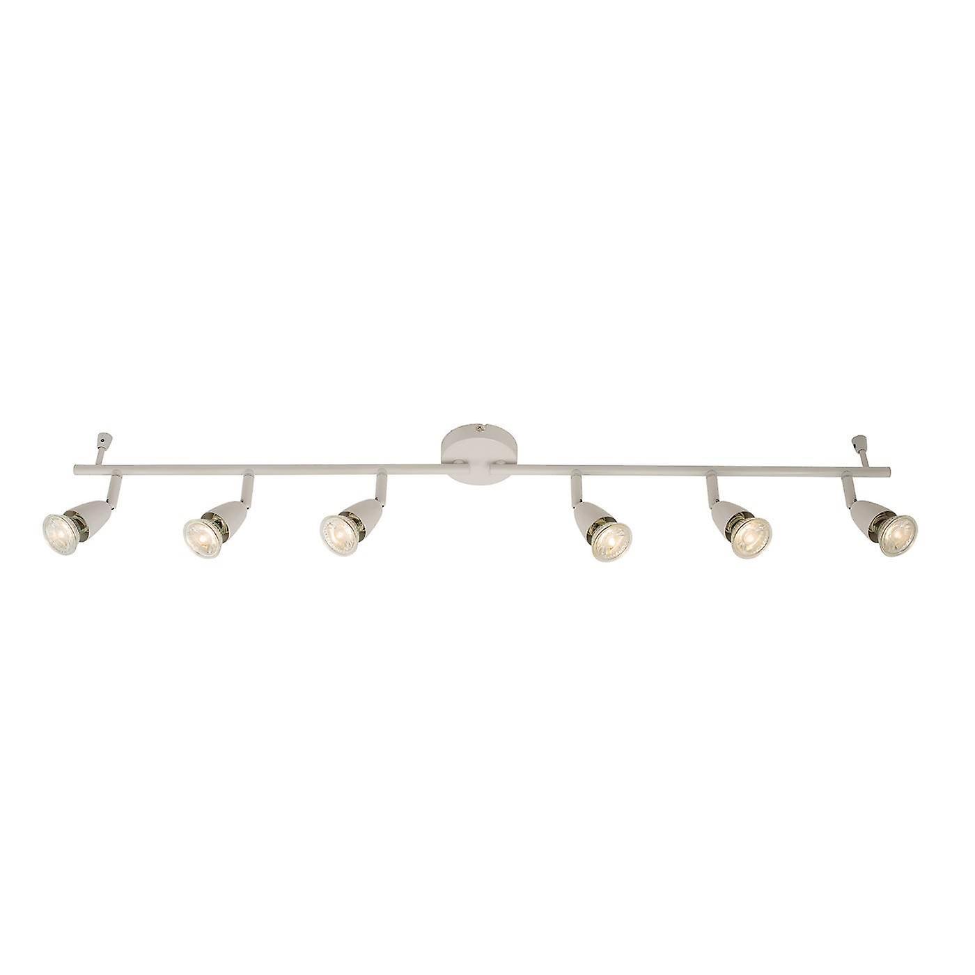 Endon Lighting Amalfi Adjustable 6 Light Spotlight Gloss White, GU10