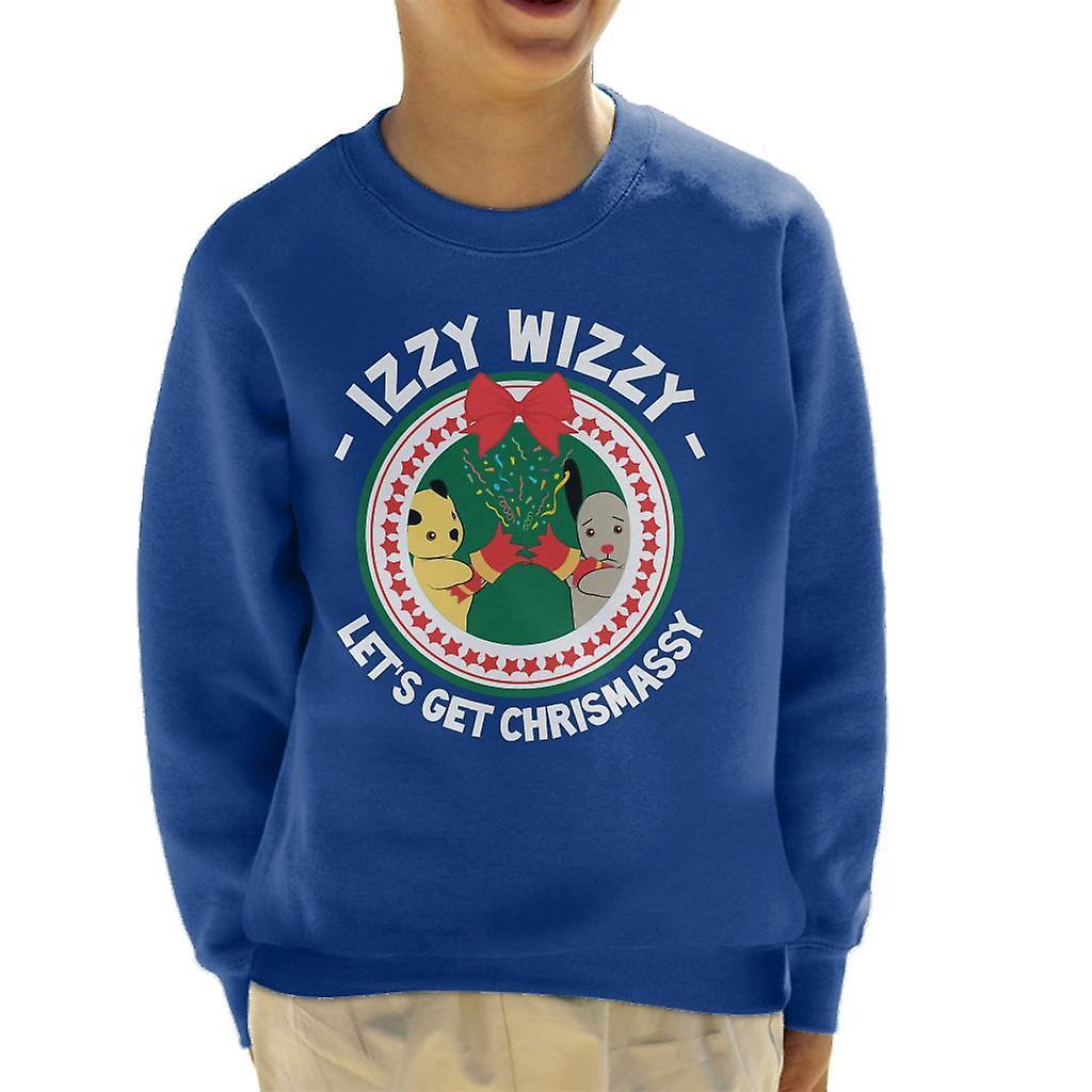 Sooty Christmas Izzy Wizzy Lets Get Chrismassy Kid's Sweatshirt Royal Blue Medium (7-8 yrs)