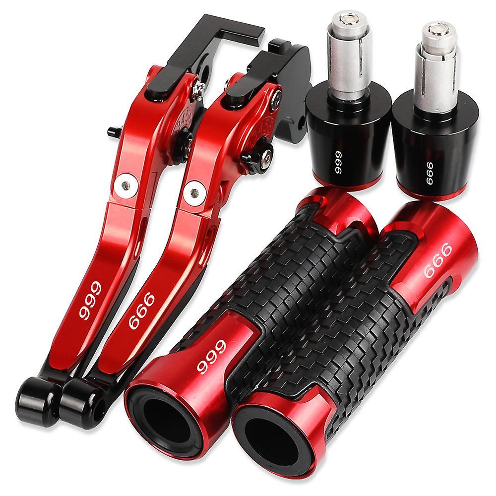 Redkid 999 Motorcycle Aluminum Adjustable Brake Clutch Levers Handlebar Hand Grips Ends For Ducati 999 2003 2004 2005 2006 999 2003-200620