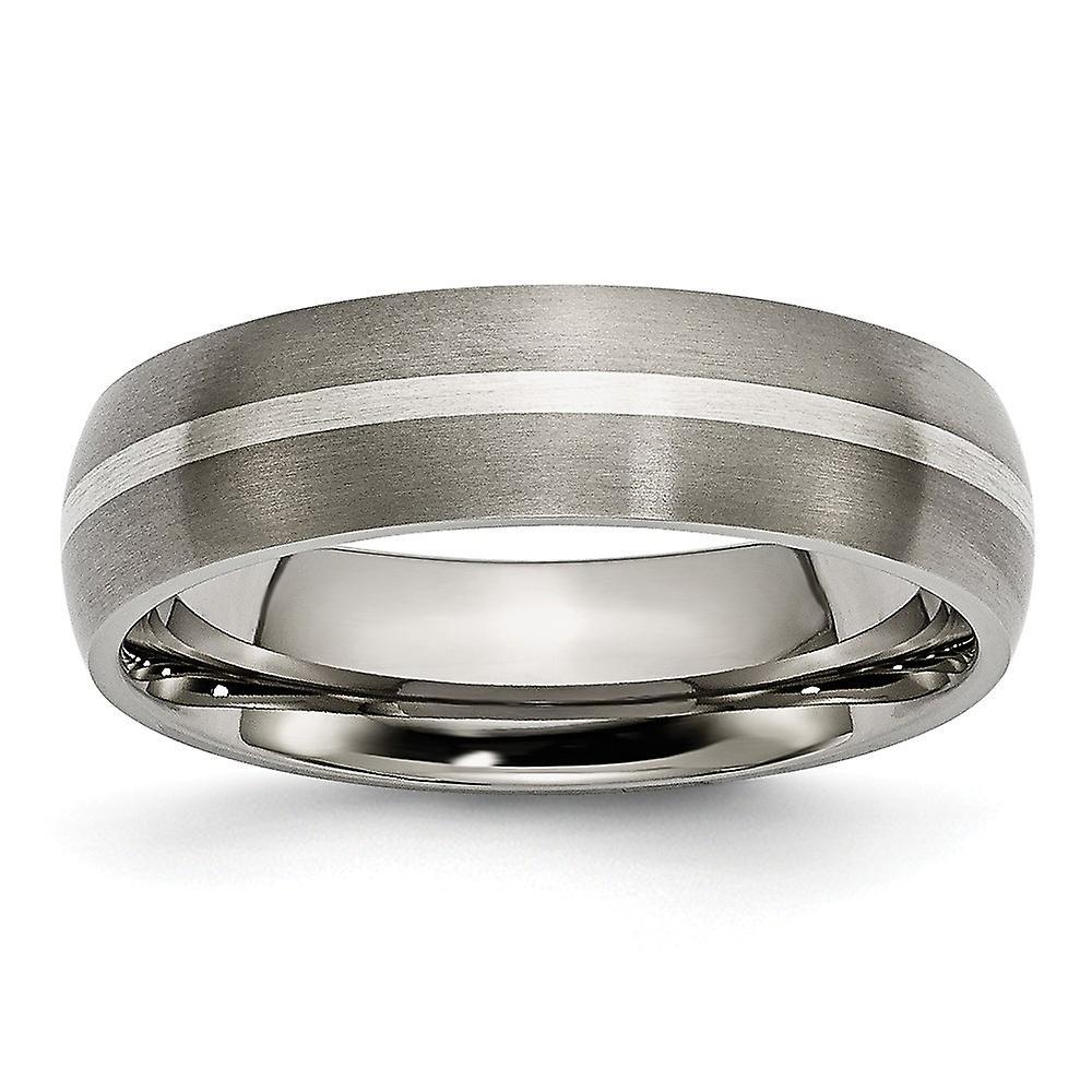 Chisel Titanium 925 Sterling Silver Brushed Engravable Inlay 6mm Satin Band Ring Jewelry for Women - Ring Size: 6 to 13 7