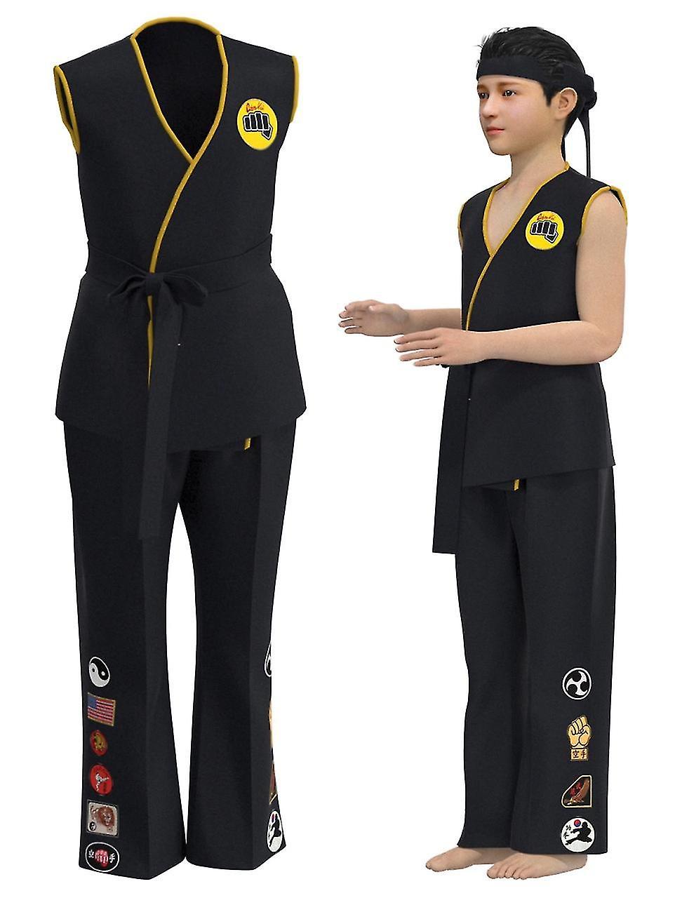 Karate Kid Cobra Kai Cosplay Costume Kids Top Pants Outfits Halloween Carnival Suit For Children Zekai 150