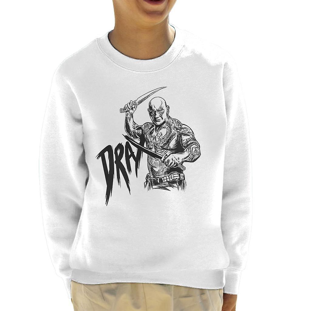 Marvel Guardians Of The Galaxy Vol 2 Drax The Destroyer Kid's Sweatshirt White Medium (7-8 yrs)