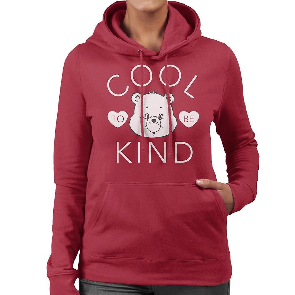 Care Bears Tenderheart Bear Cool To Be Kind Women's Hooded Sweatshirt Cherry Red Small