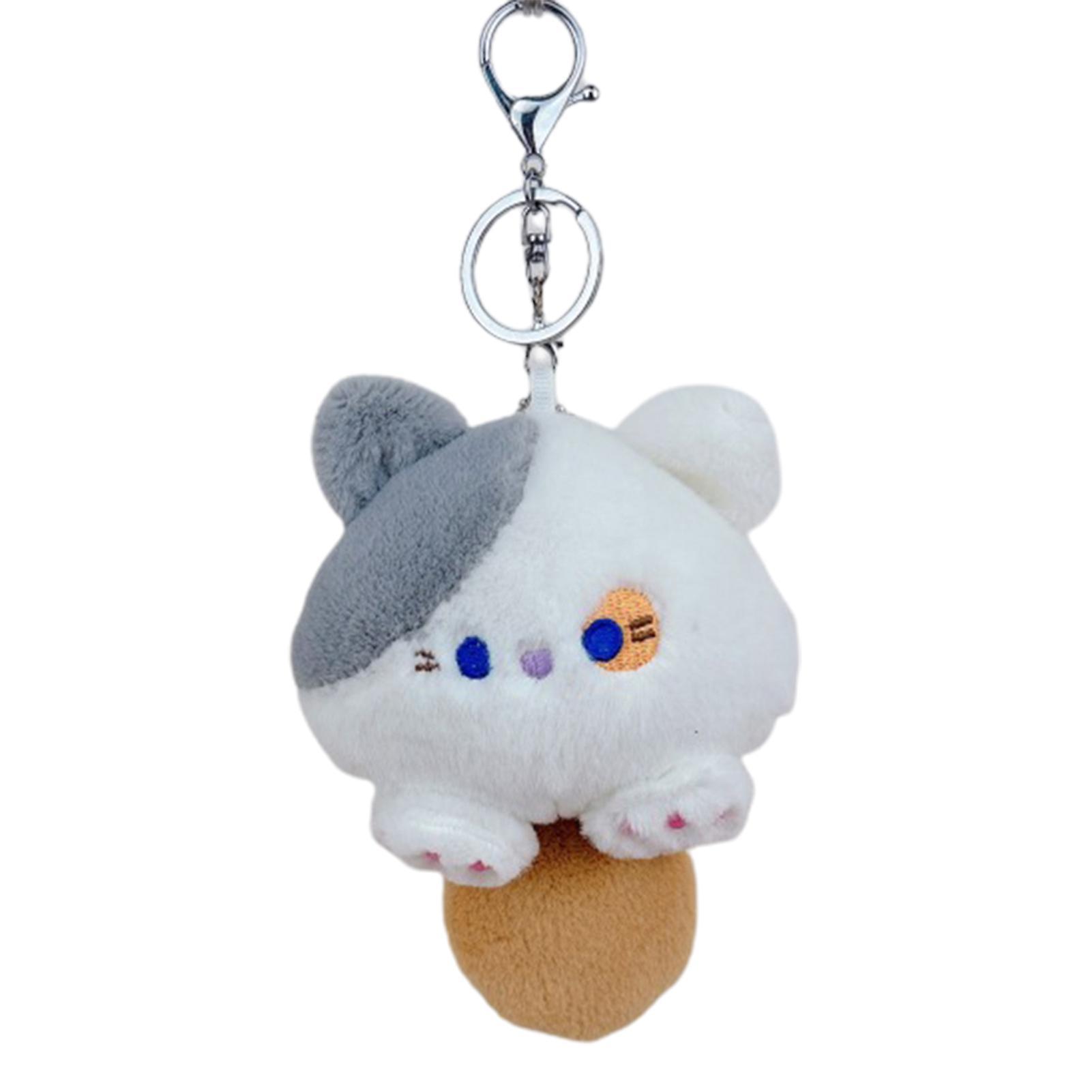 Haloppe Cat Plush Keychain Pendant Built-in Squeaker Fat Body Anime Kitten Plushies Decorative Soft Stuffed Animal Doll Toy Keyring Charms Backpack...