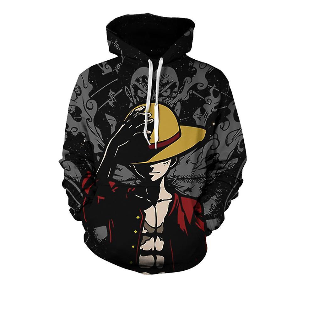 Mylight Anime One Piece Hoodies Men Women Luffy 3d Print Sweatshirt Hooded Pullover Tops L