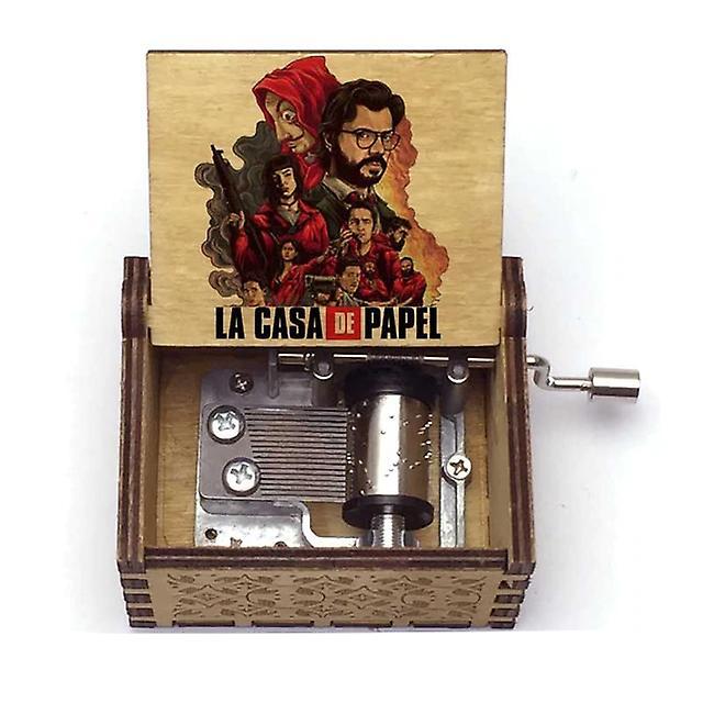 Slowmoose Vintage Hand Crank Wooden Music Box - La Casa De Papel TF95-105