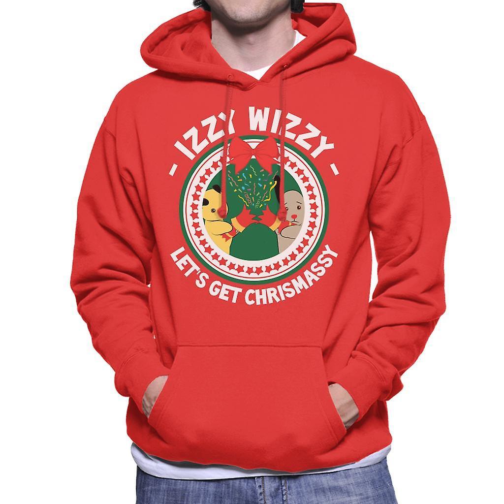 Sooty Christmas Izzy Wizzy Lets Get Chrismassy Men's Hooded Sweatshirt Red XX-Large