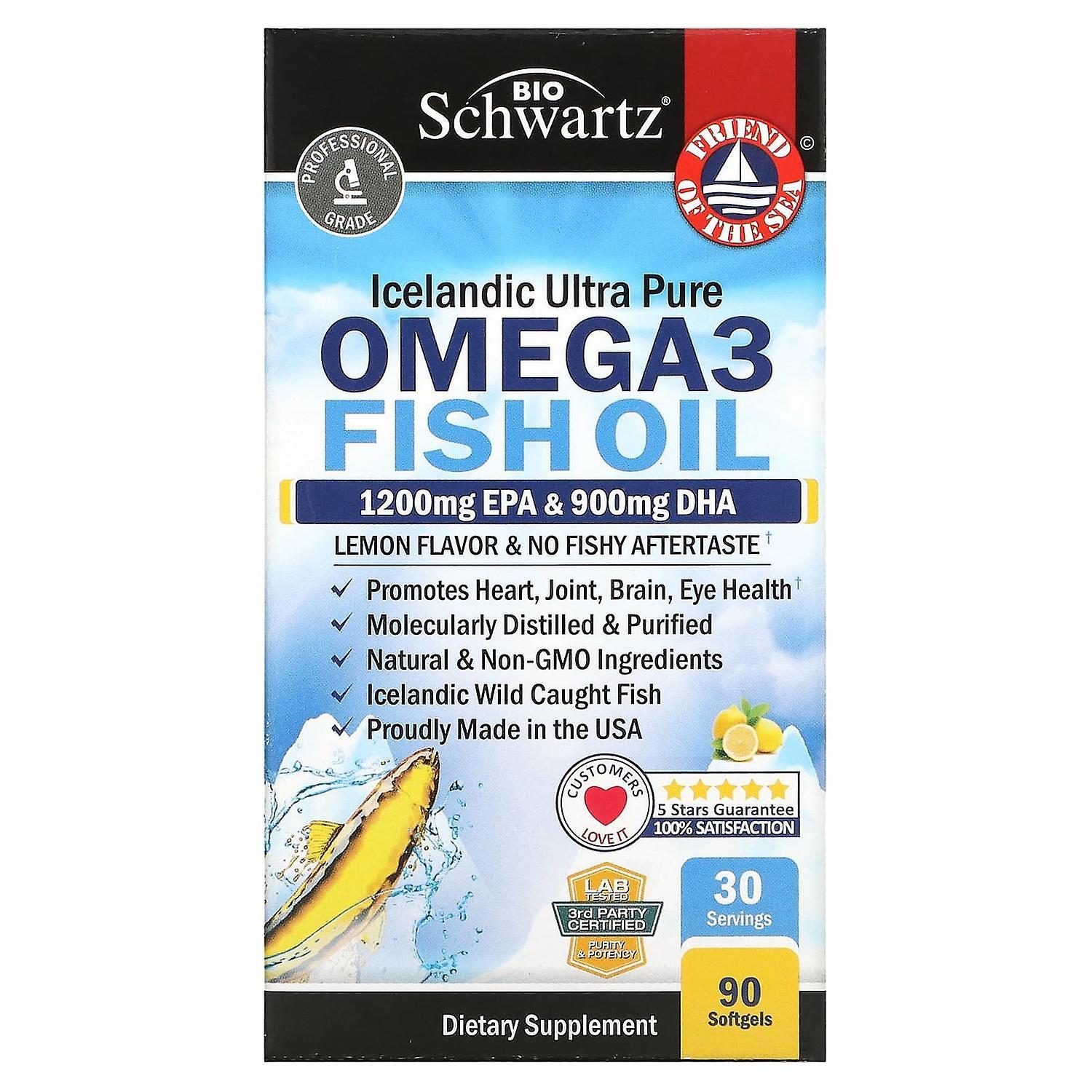 BioSchwartz, Omega 3 Fish Oil, Lemon , 90 Softgels