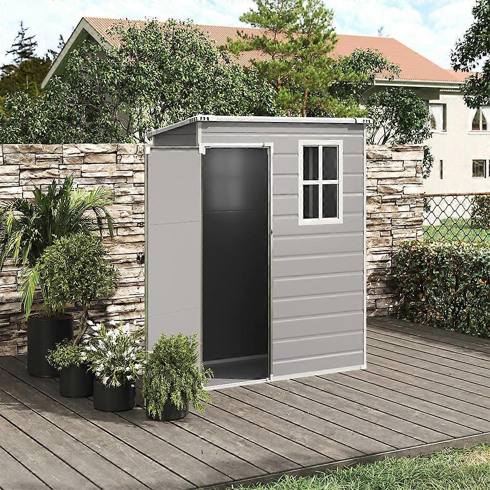 Living And Home Plastic Outdoor Garden Tool Shed 152x91x193.5cm Grey