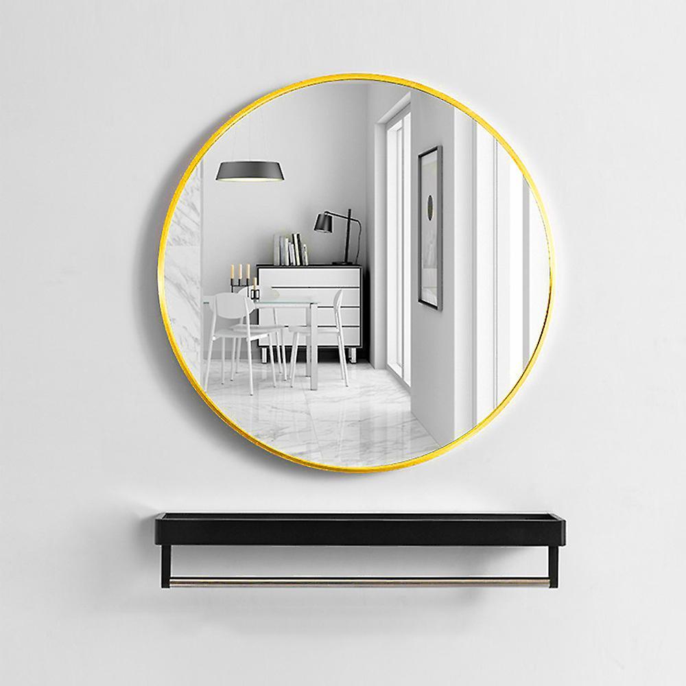 Living And Home 40cm Gold Framed Wall Mirror Entryway Bathroom Round Mirror