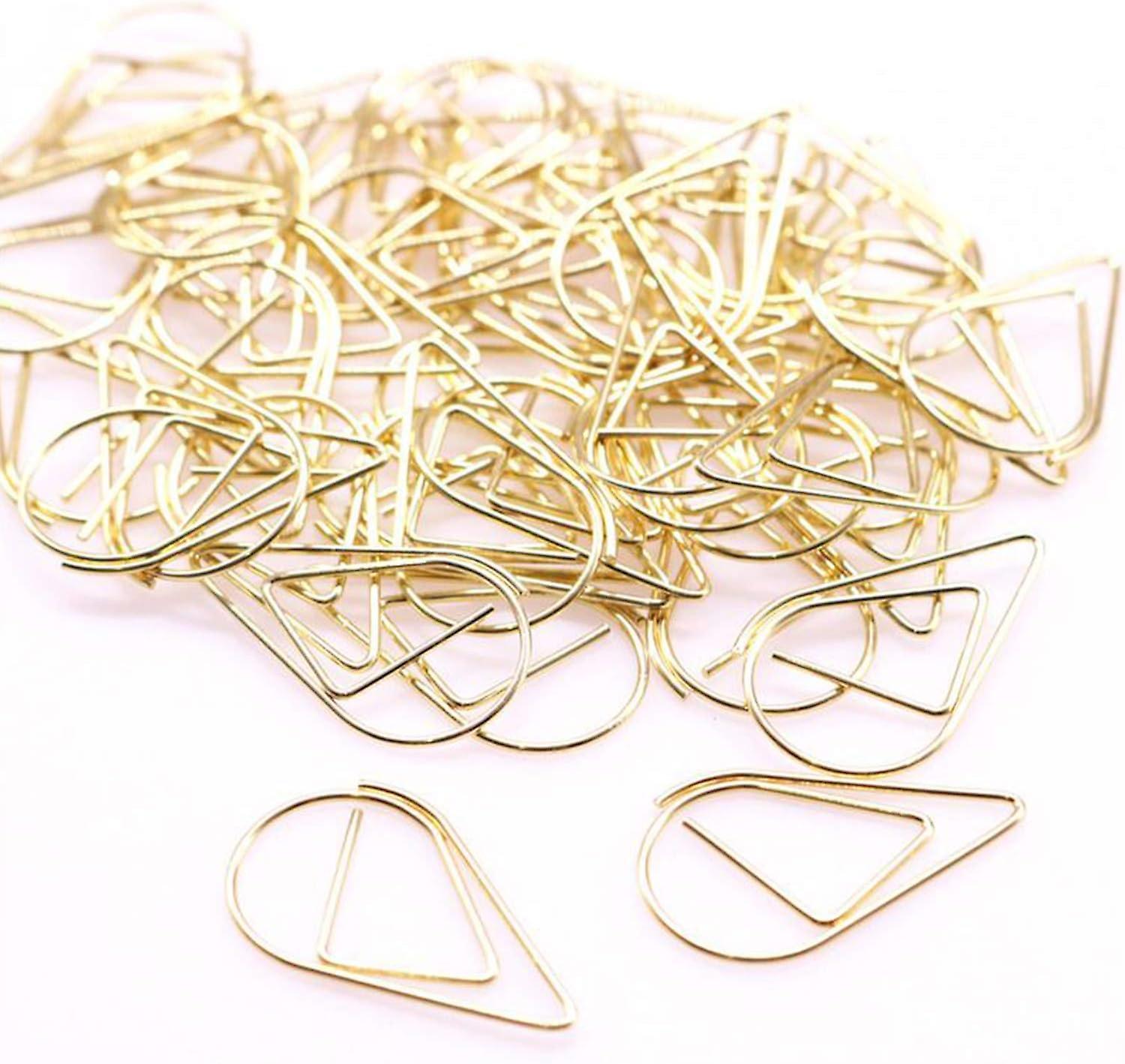 Xiti 100pcs Paper Clips Teardrop Metal Paper Clips for Book Memo Paper Poster Photo