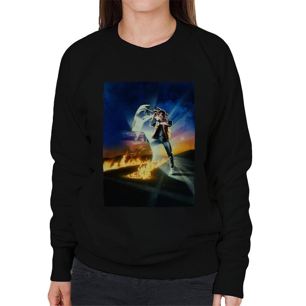 Back to the Future Marty Looking At His Watch Women's Sweatshirt Black Large