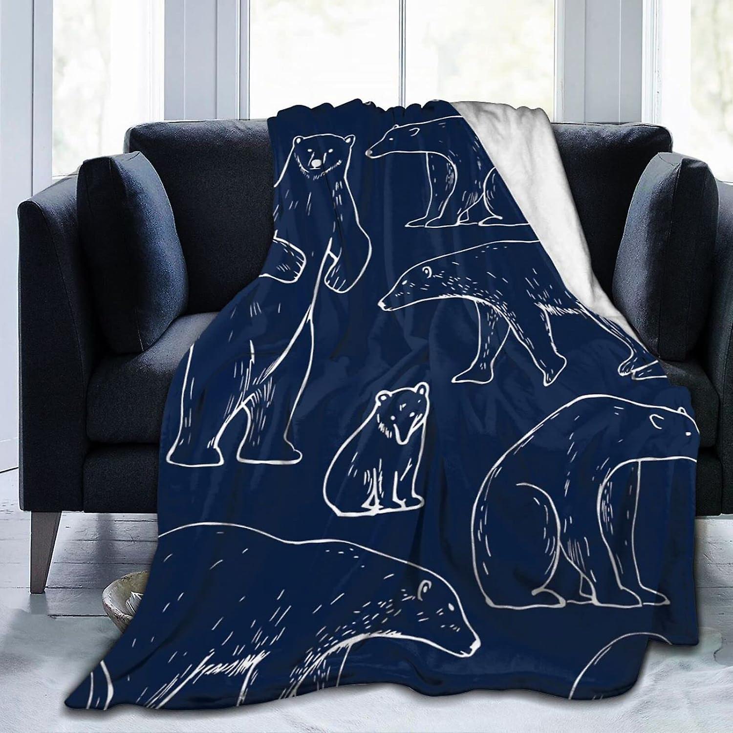 Kerota Blanket Polar Bear Lightweight Throw Blanket Soft Flannel Blankets Anti Static for Couch Bed 50x40in 125x100cm