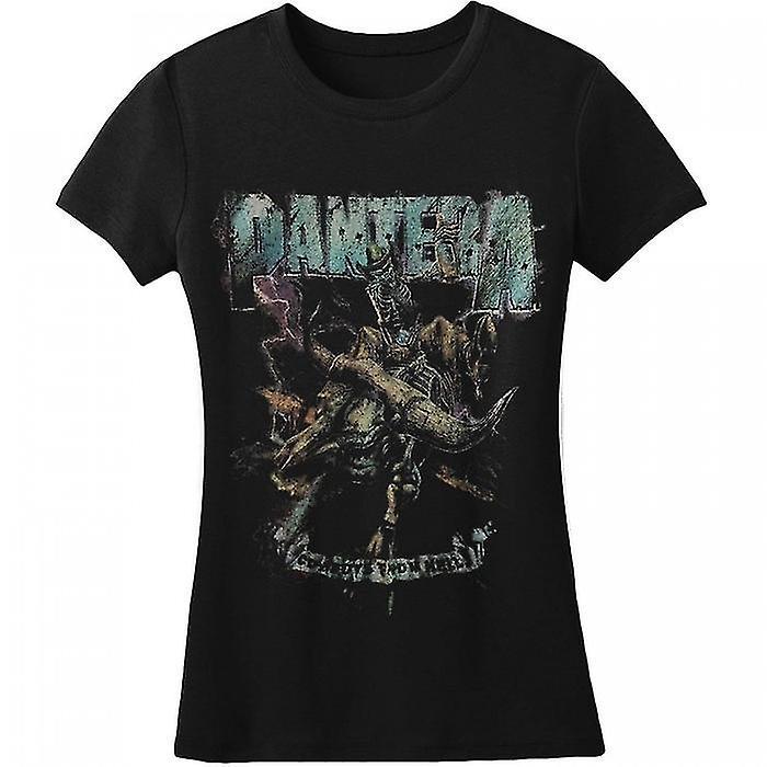 Pantera Womens/Ladies Vintage Rider Cotton T-Shirt Black L