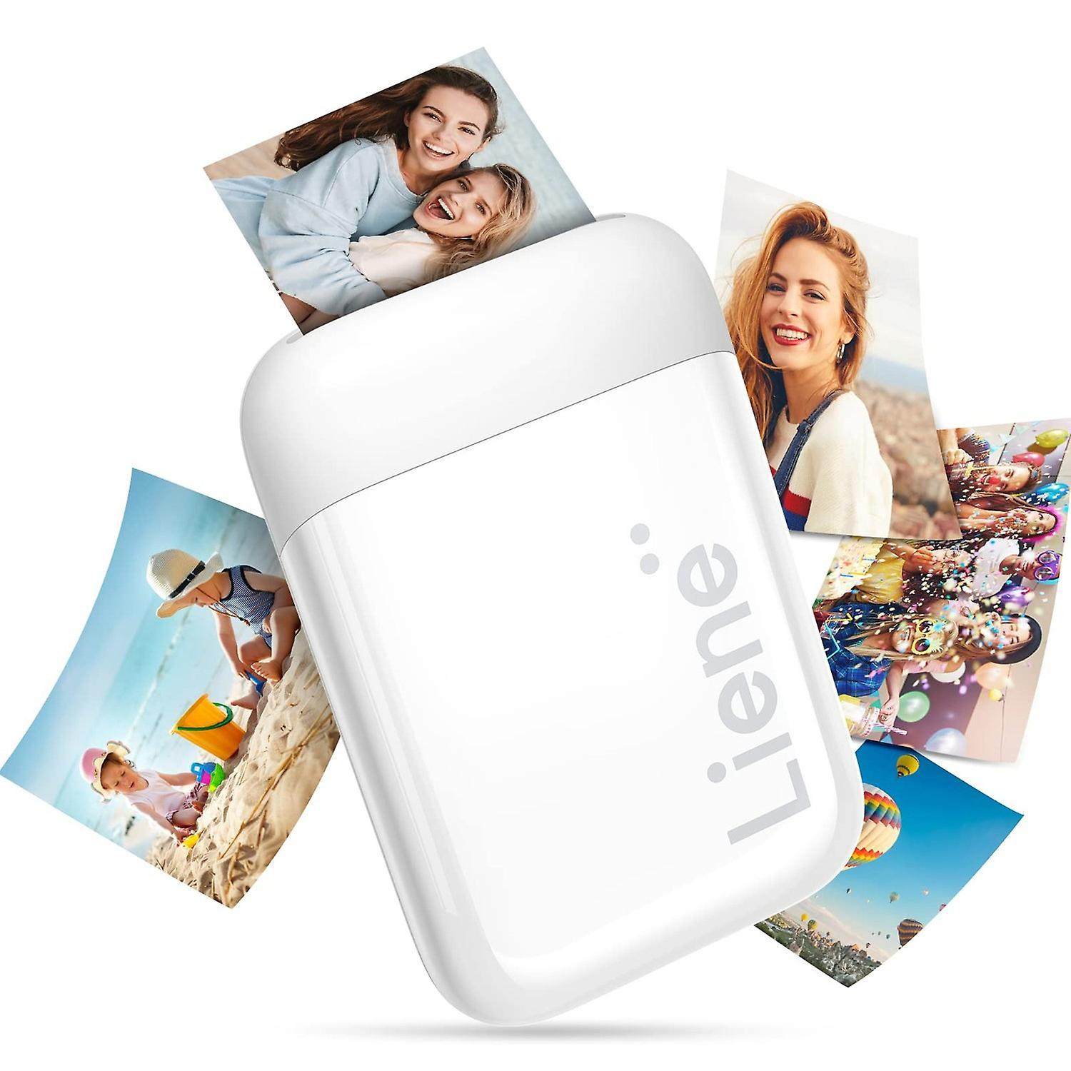 Liene Kiwi 2x3 Inch Mini Photo Printer Wireless Smartphone Instant Picture Printer with 5 ZINK Techn White