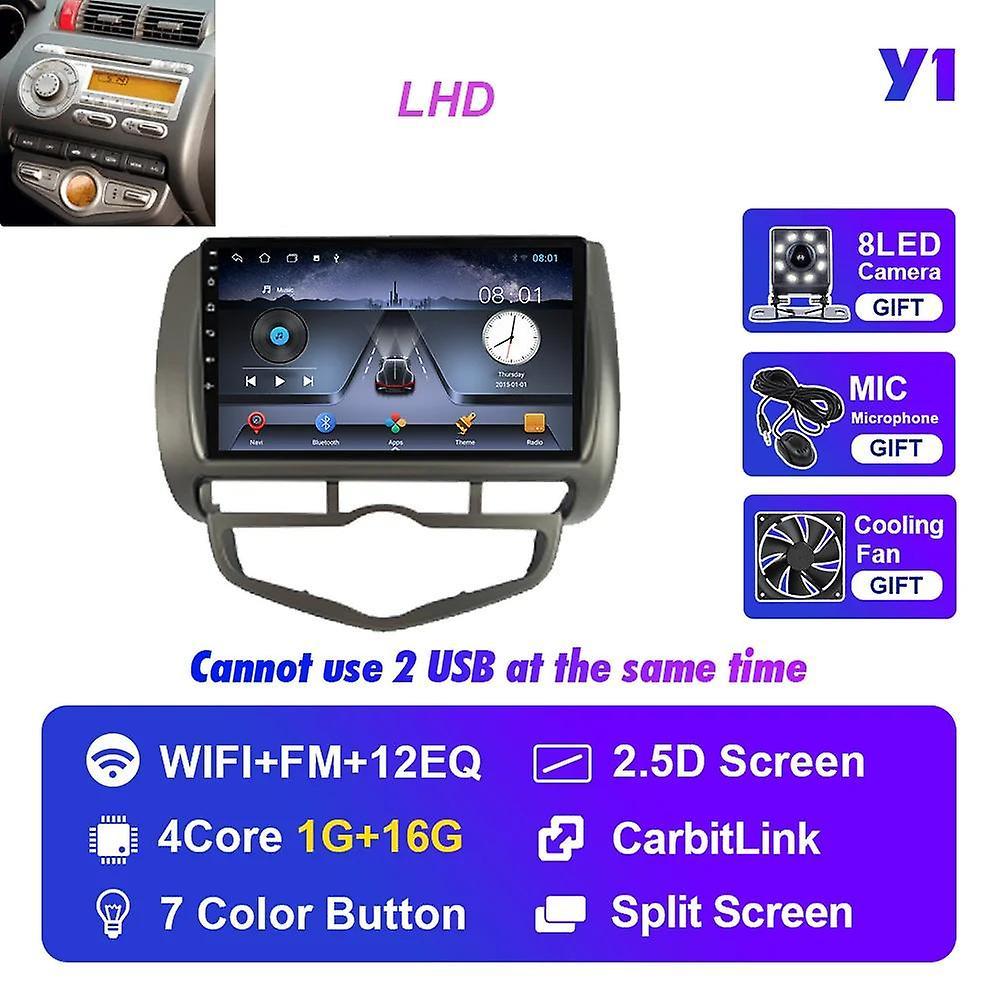 Aintier Android 10 For Honda Jazz City 2002-2007 2din Car Radio Stereo Autoradio Multimedia Video Player Navigation Gps Carplay Y1 1G 16G LHD