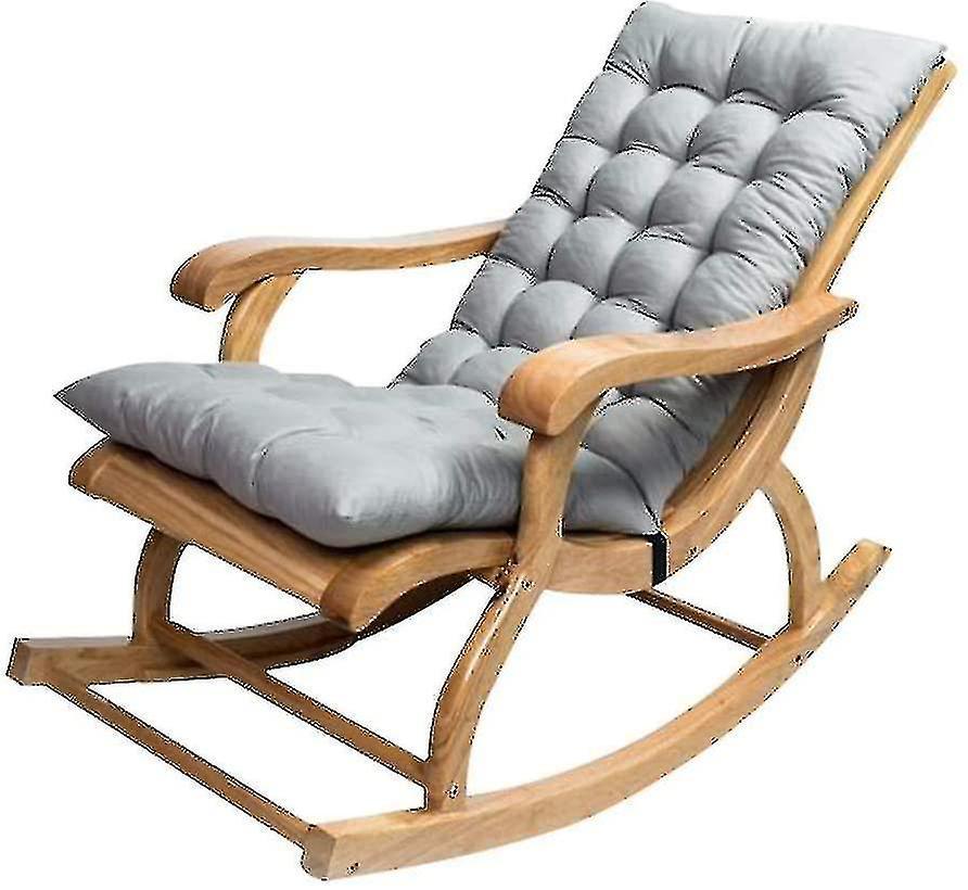 KDSKSC Long Folding Recliner Rocking Chair Cotton Cushion Plush Cushion Bamboo Chair Cushion Wooden Folding Chair High-quality Cushion Gray 1.2 Meters