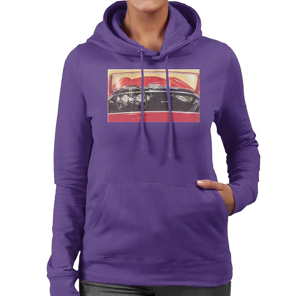 Austin Healey Drivers Seat British Motor Heritage Women's Hooded Sweatshirt Purple XX-Large