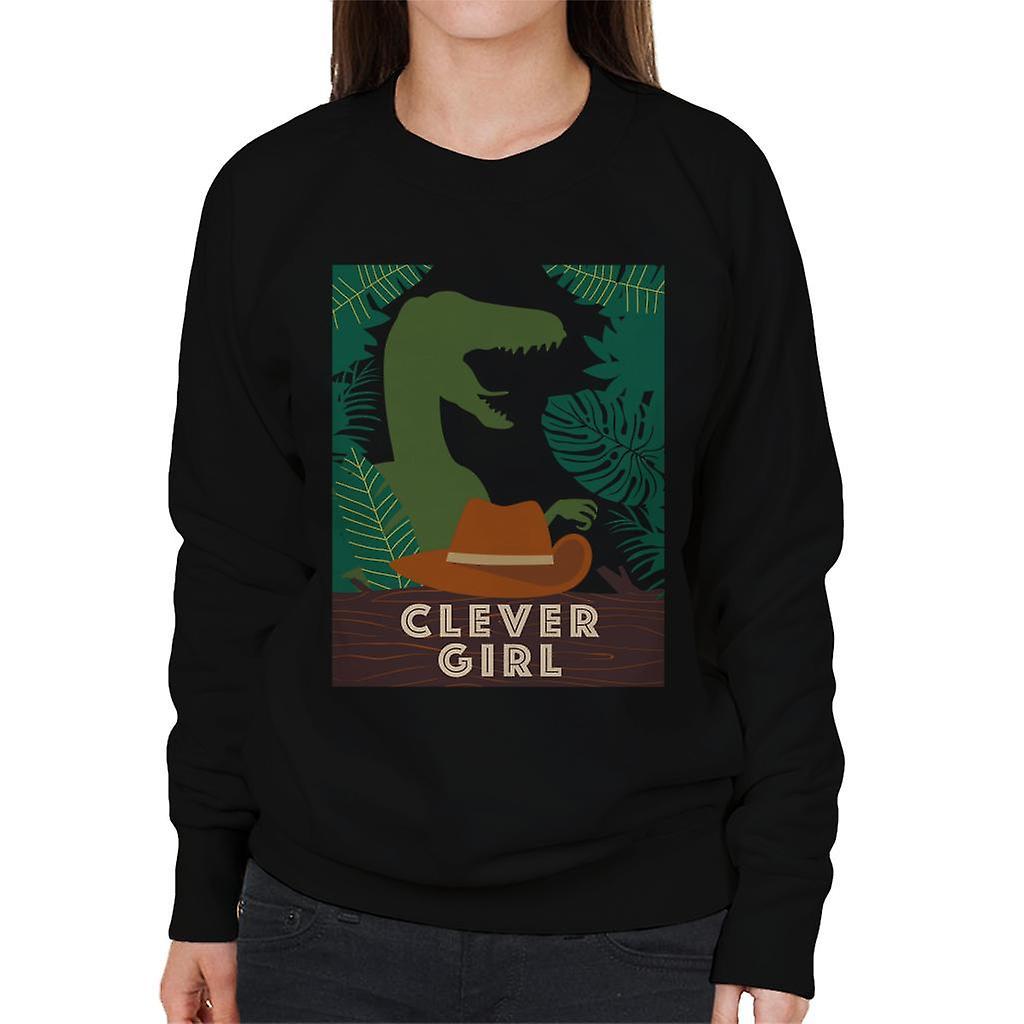 Jurassic Park Velociraptor Silhouette Clever Girl Women's Sweatshirt Black Large