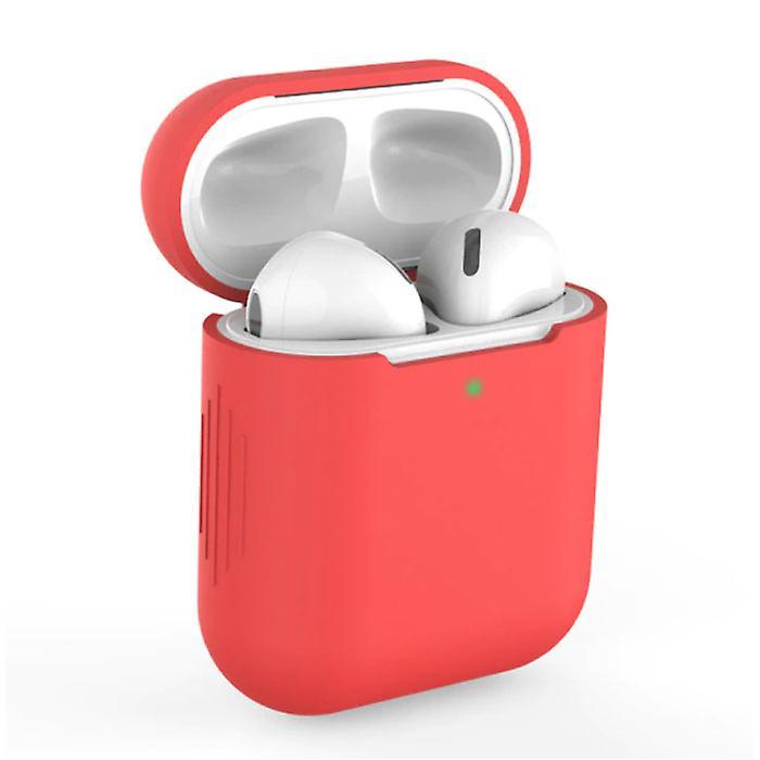 SIFREE Flexible Case for AirPods 1/2 - Silicone Skin AirPod Case Cover Smooth - Red