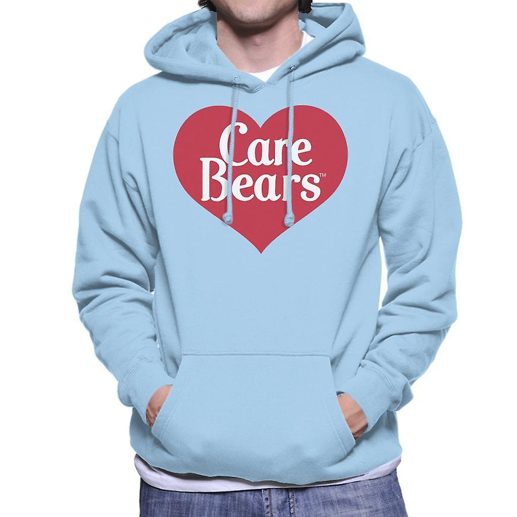 Care Bears Love Heart Logo Men's Hooded Sweatshirt Sky Blue Large