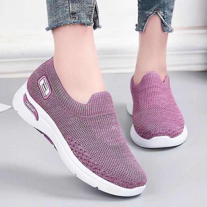 Women's Stylish Orthopedic Feet Comfort Slip On Sneakers (SJJYV) purple 40