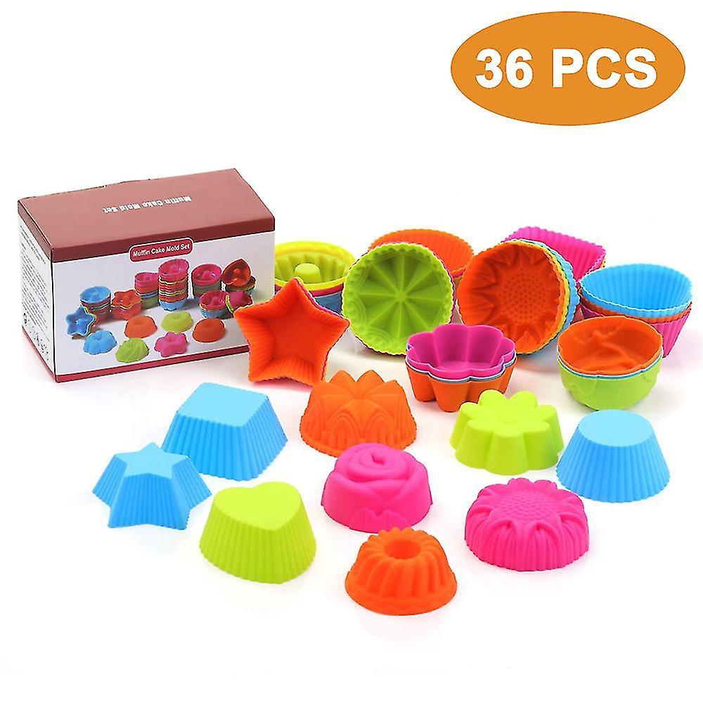 Hoshino 36 Pieces Silicone Muffin Cups, Reusable Silicone(9 Molds)