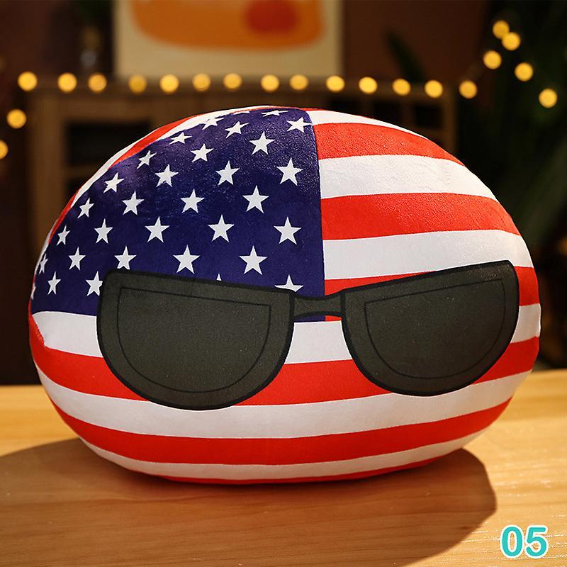 Unbrand 10cm Country Ball Plush Toy Polandball Pendant Countryball Stuffed Kids Doll USA