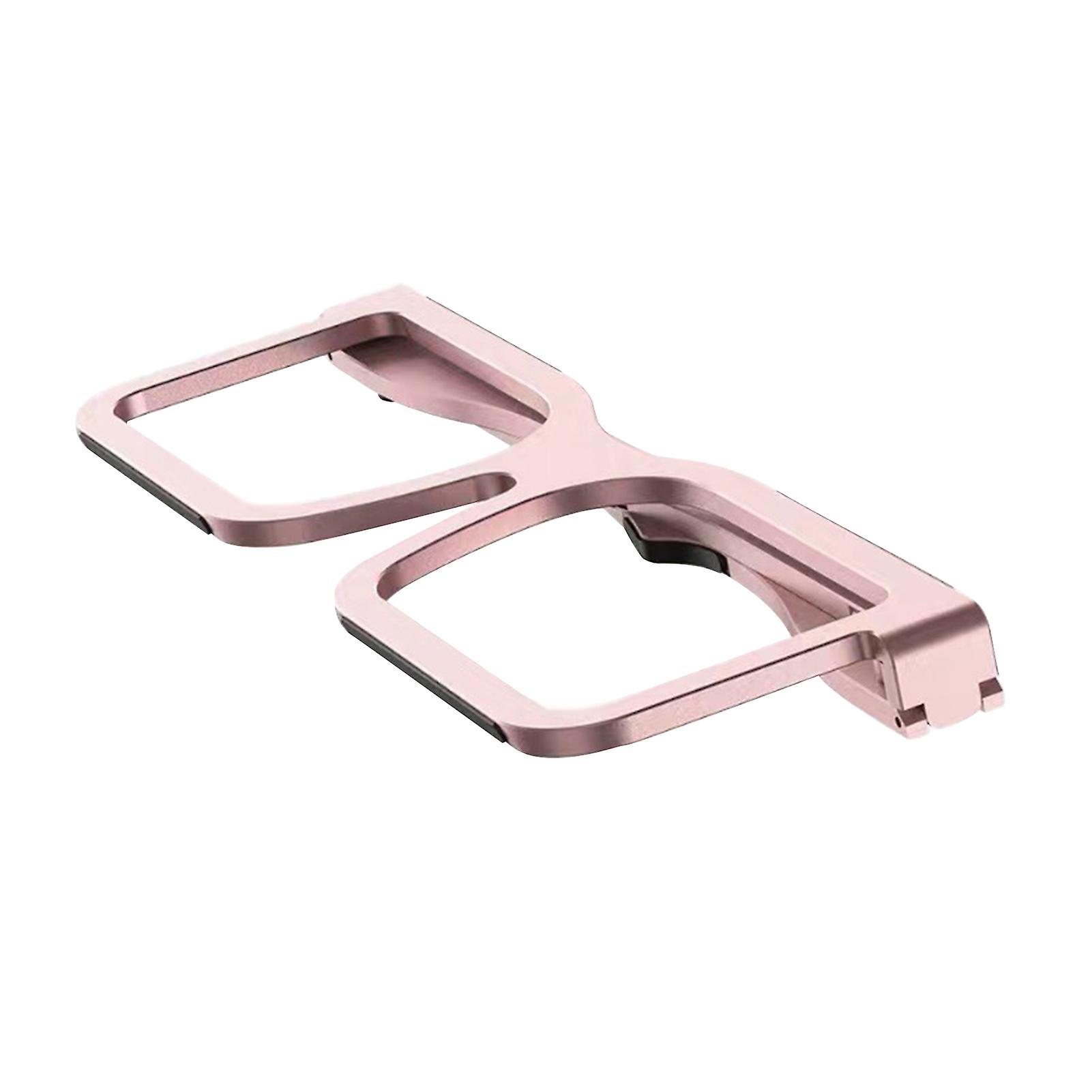 Smalibal Laptop Stand Simple Heat Dissipation Aluminum Alloy Creative Glasses Portable Foldable Laptop Holder Riser for Office Rose Golden