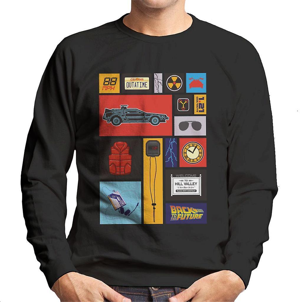 Back to the Future Tile Montage Men's Sweatshirt Black Small