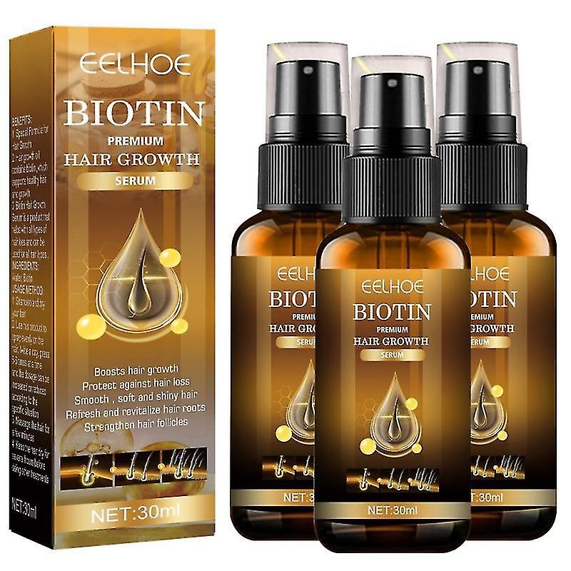 unbrand 3pcs Biotin Hair Growth Spray Anti Hair Loss Fast Regrowth Scalp Treatment Hair Care Serum.