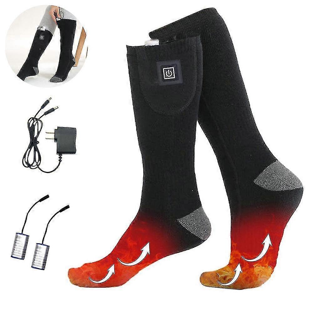 Zhiyi Heated Socks Rechargeable Electric Battery Unisex Thermal Foot Warmer black