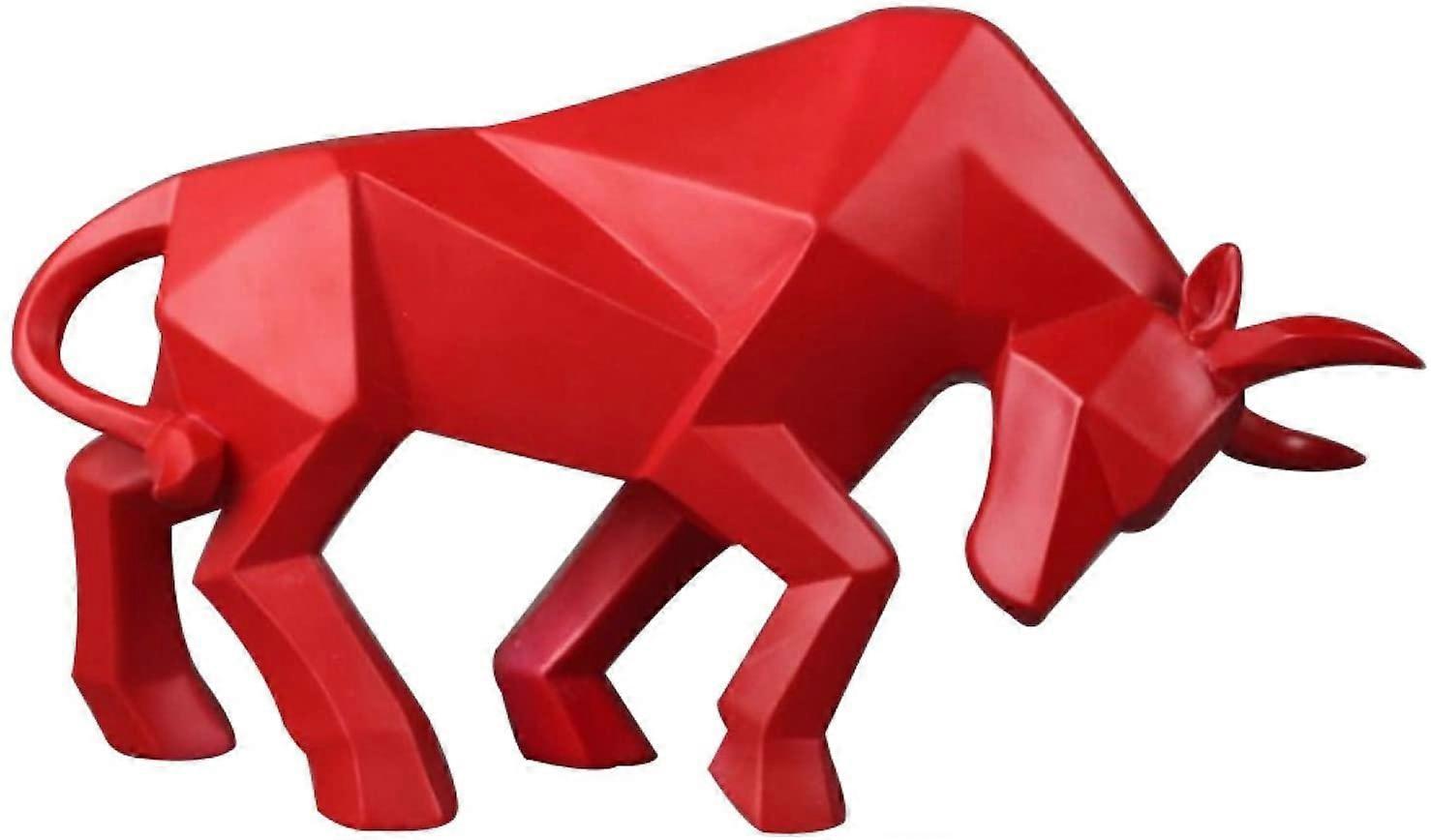 Tinor Bull Statue Ox figurine resin bulls Sculpture Home decoration Morden hotel Cafe Ox ornament Animal figurines Red Bull Sculpture