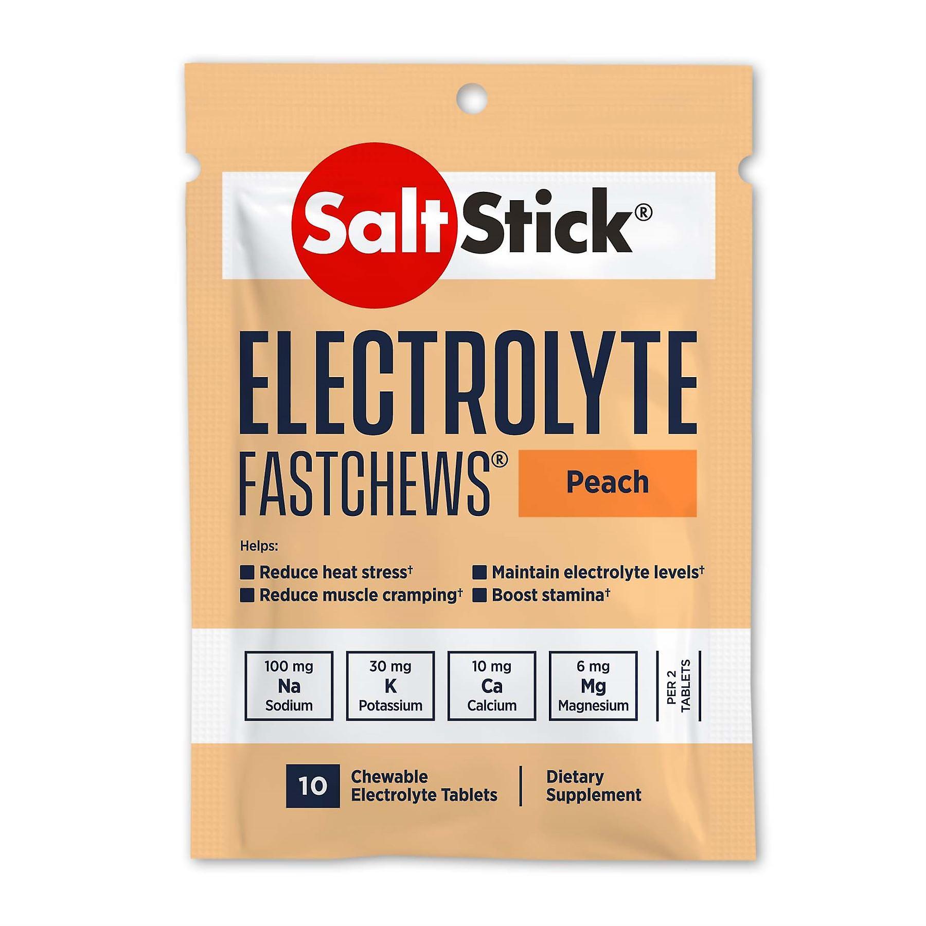 SaltStick Electrolyte FastChews - Pack of 10 - Peach