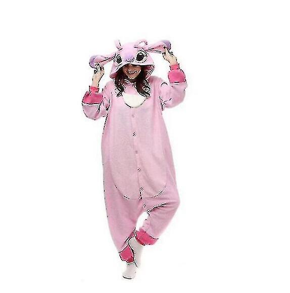 Regenboghorn Monster Stitch Costume Pajama Kigurumi Jumpsuit Nightwear Animal Hoodie Pink 85cm