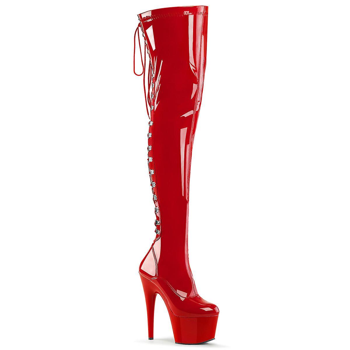 Pleaser womens boots adore-3063 red str pat/red Uk 5/eu 38/us 8