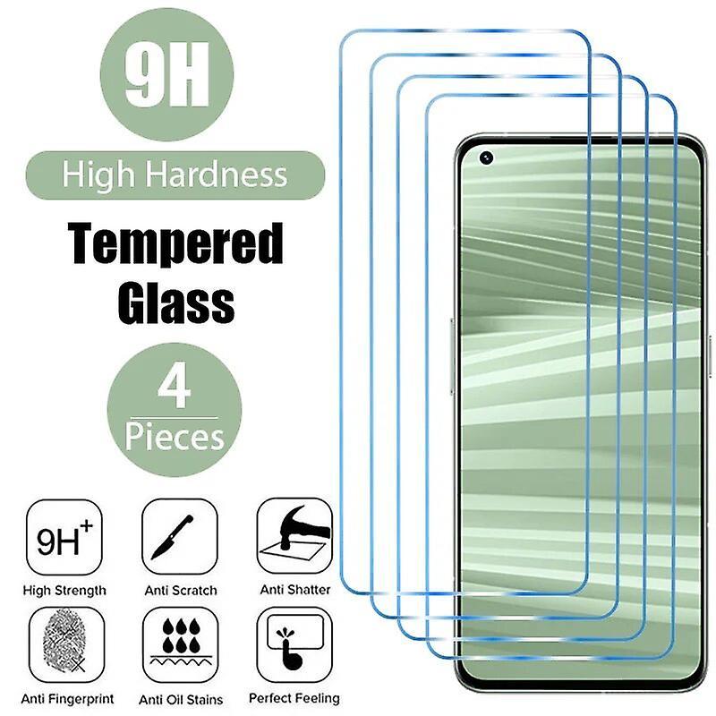 Jusch 4PCS Tempered Glass for Realme 7 Screen Protector  Glass