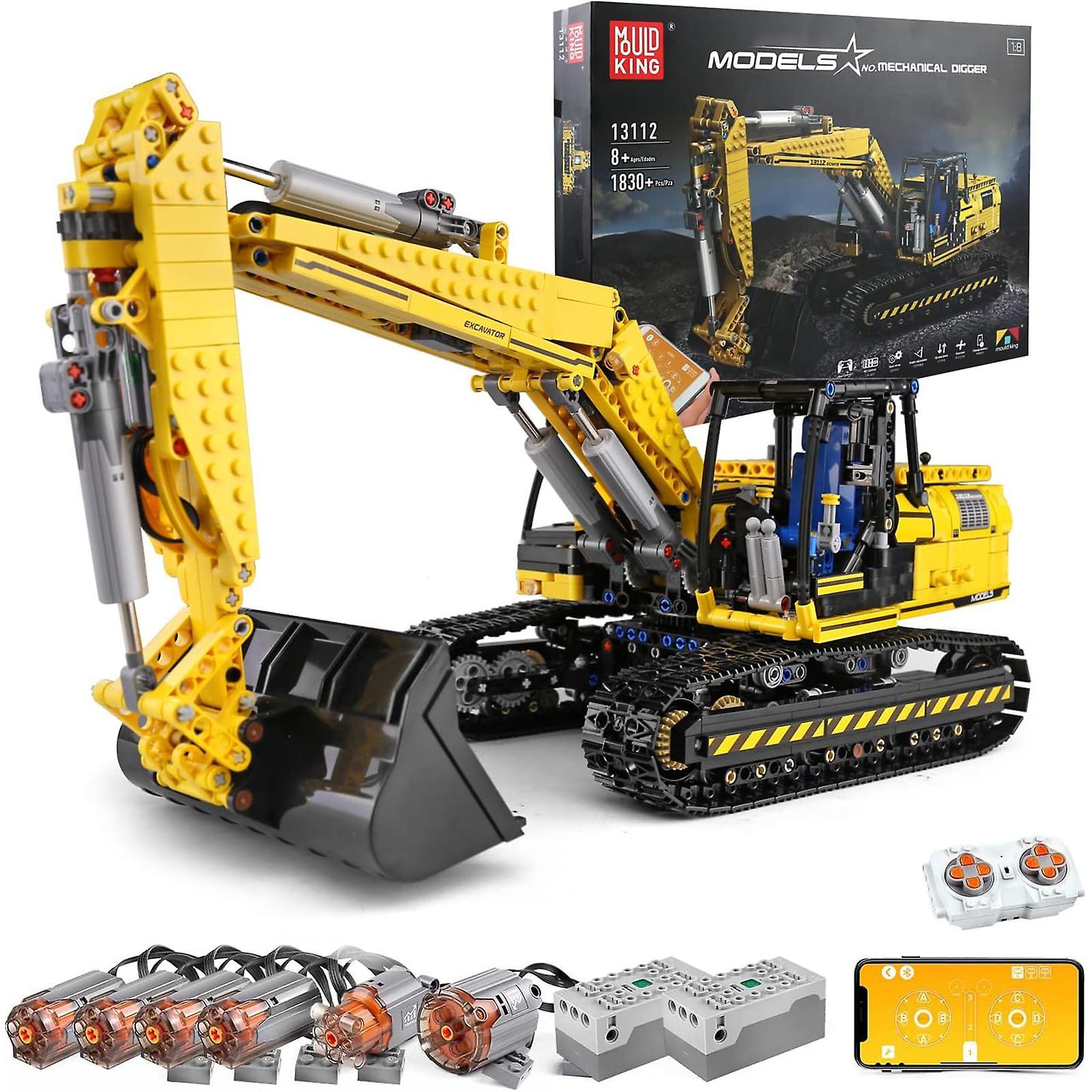 Lanxri Rc Excavator Building Set For Boys, 1830 Pieces Building Blocks App Remote Control Truck Construction Vehicles Model With Motor, Stem Engine...