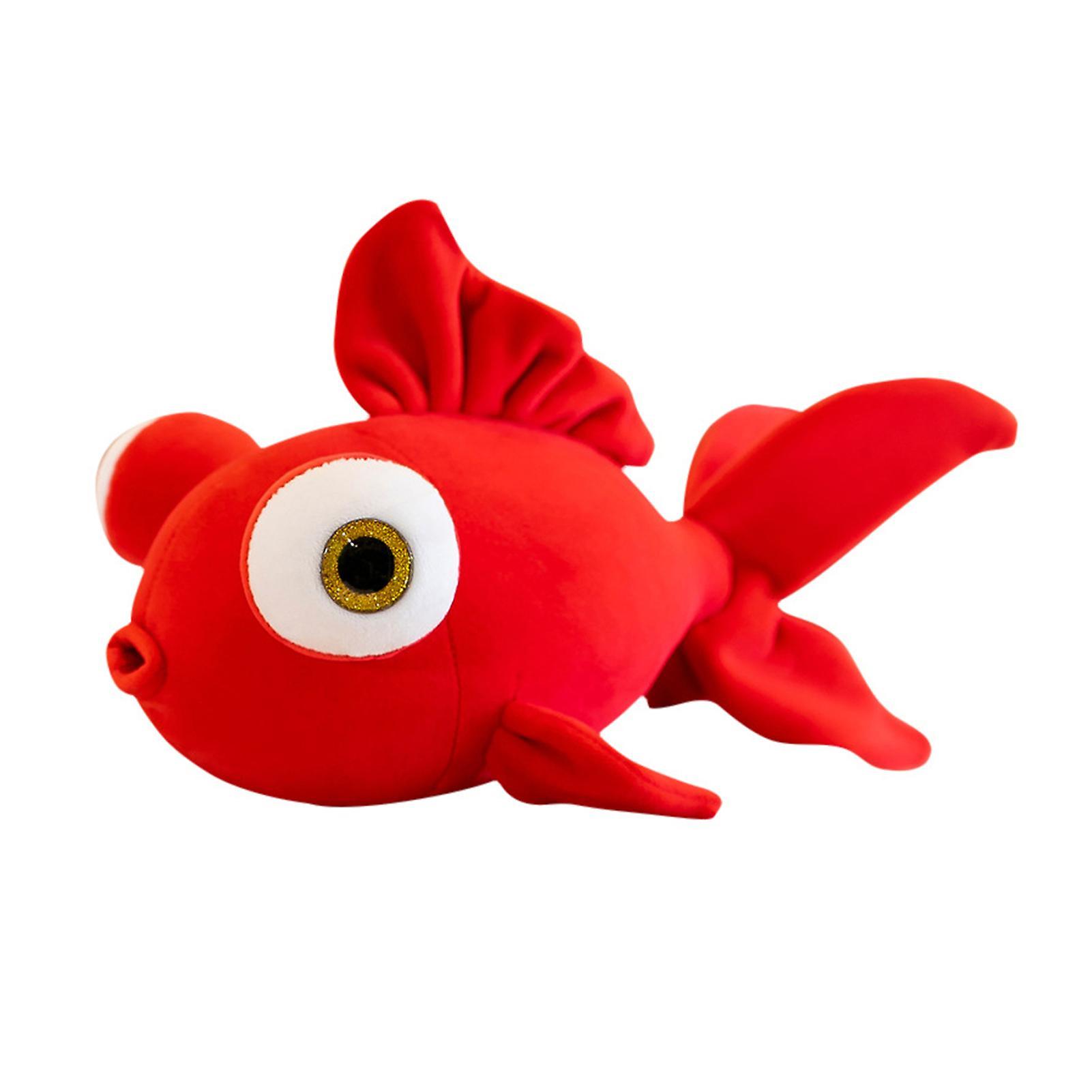 Yamaler Fish Plush Toy Cute Colored Goldfish Doll Plushies Soft Companion Sleep Pillow Stuffed Aquarium Animal Doll Throw Pillow Home Decoration Red S