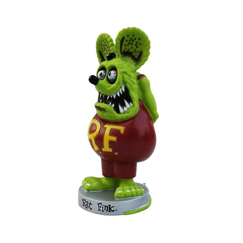 Fisheraw Model Toy Rat Fink Design Decoration PVC Head Crazy Mouse Action Figure for Kids Green