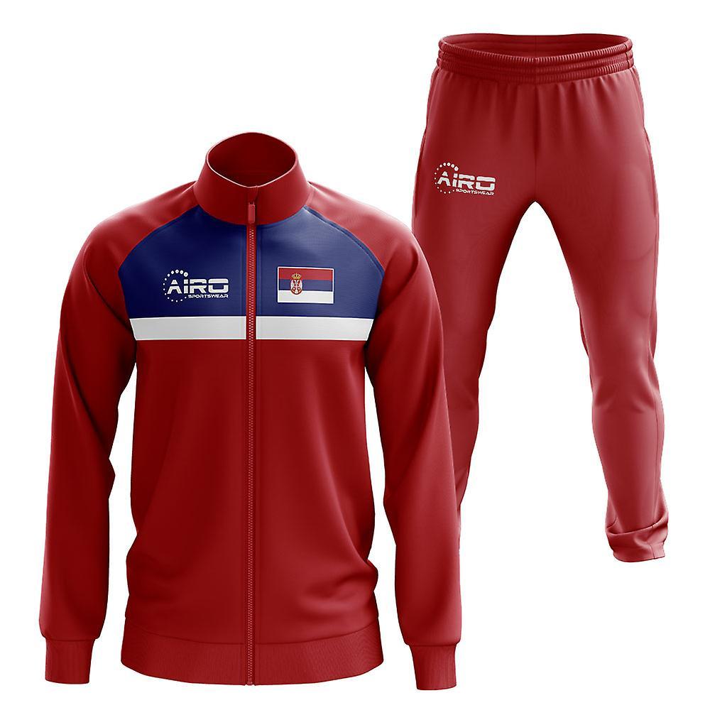 Airo Sportswear Serbia Concept Football Tracksuit (Red) Small 34-36 inch Chest (88/96cm)