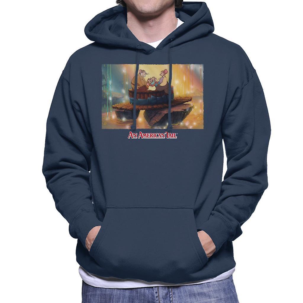 An American Tail Mousekewitz Family Men's Hooded Sweatshirt Navy Blue XX-Large