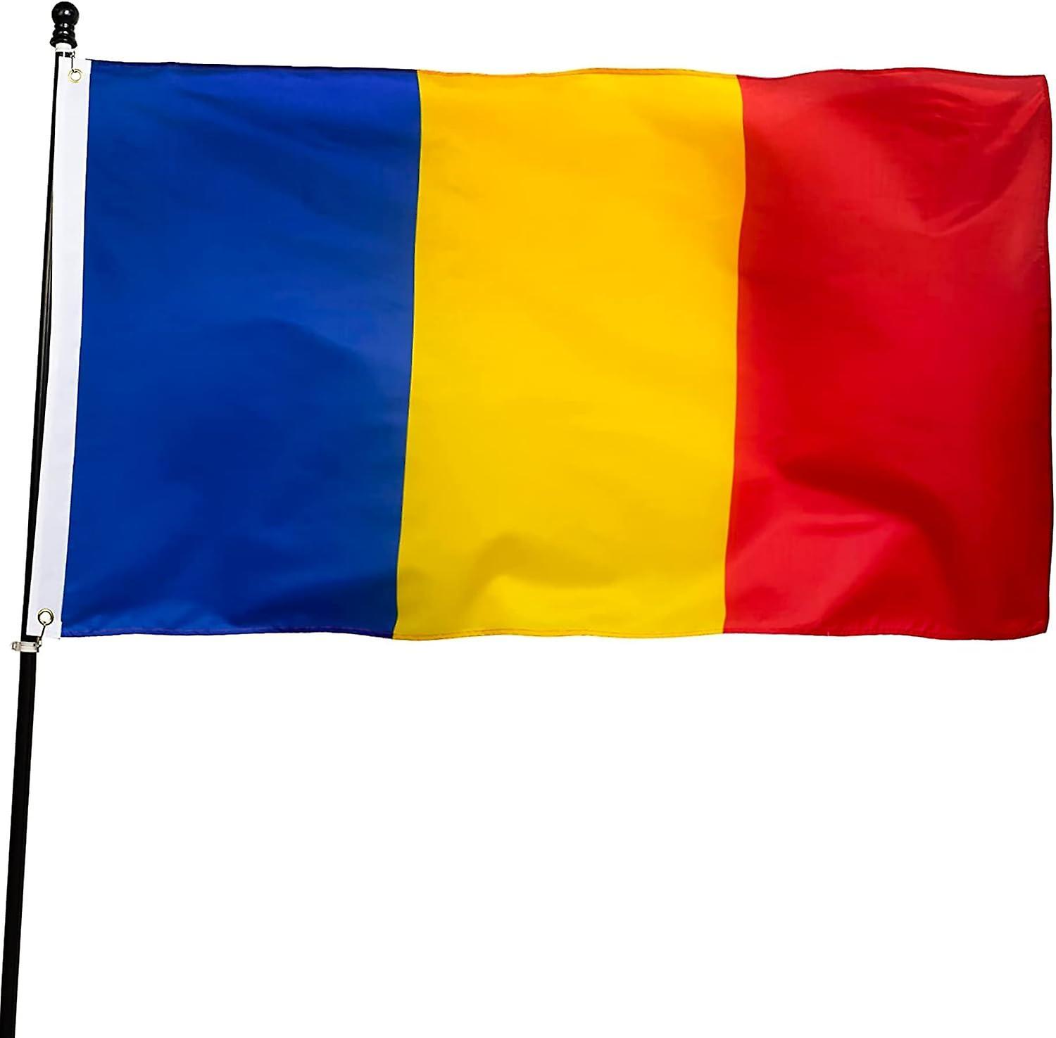 Bean Romania Flag 3x5 Ft Thick Polyester, Fade Resistant, Brass Grommets, Canvas Header Romanian National Flags with 3 X 5 Feet