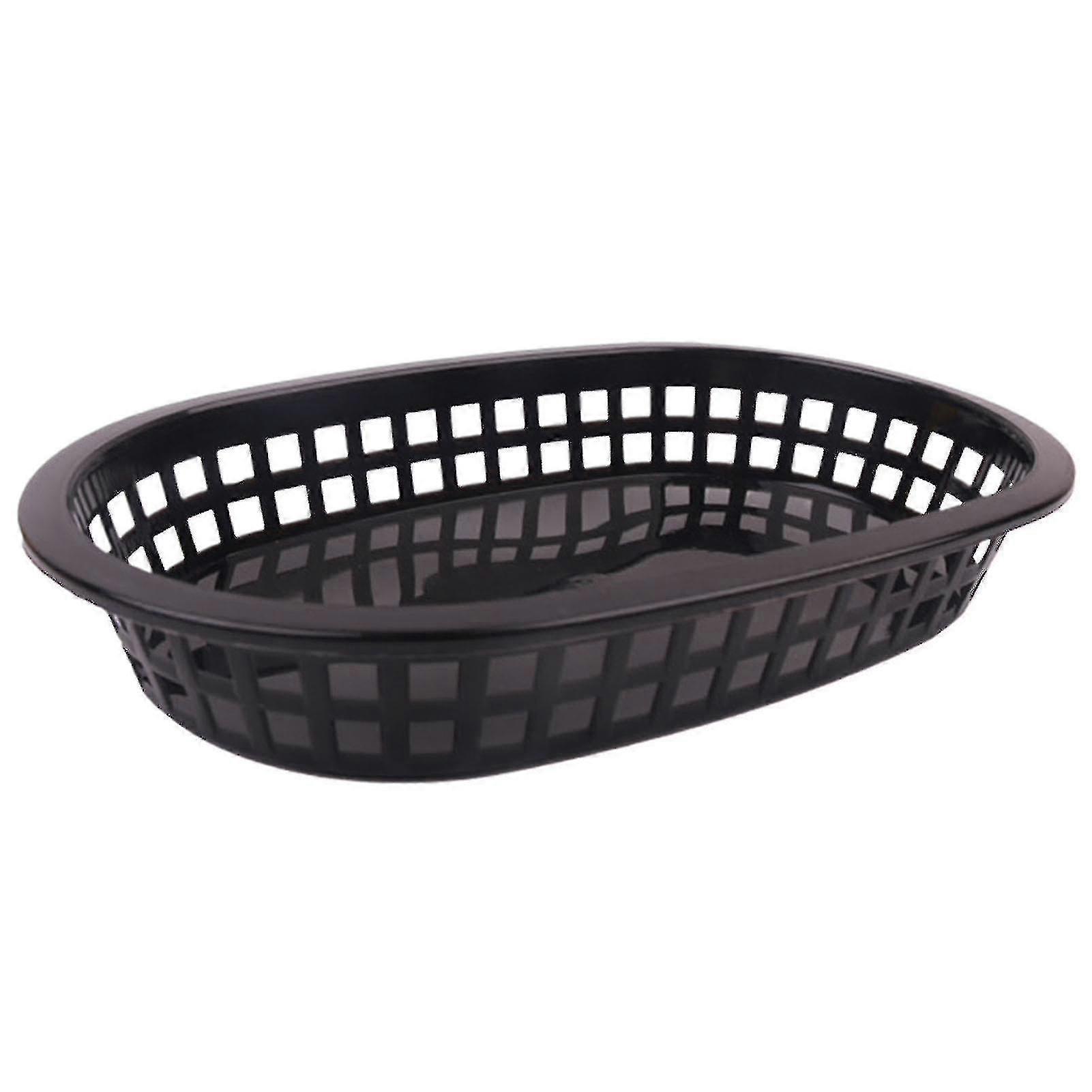 100pcs/50pcss Food Basket Oval S Dinnerware French Fries Fast Food Stora Plates For Restnt Sr #CaLu Black 100 Pcs