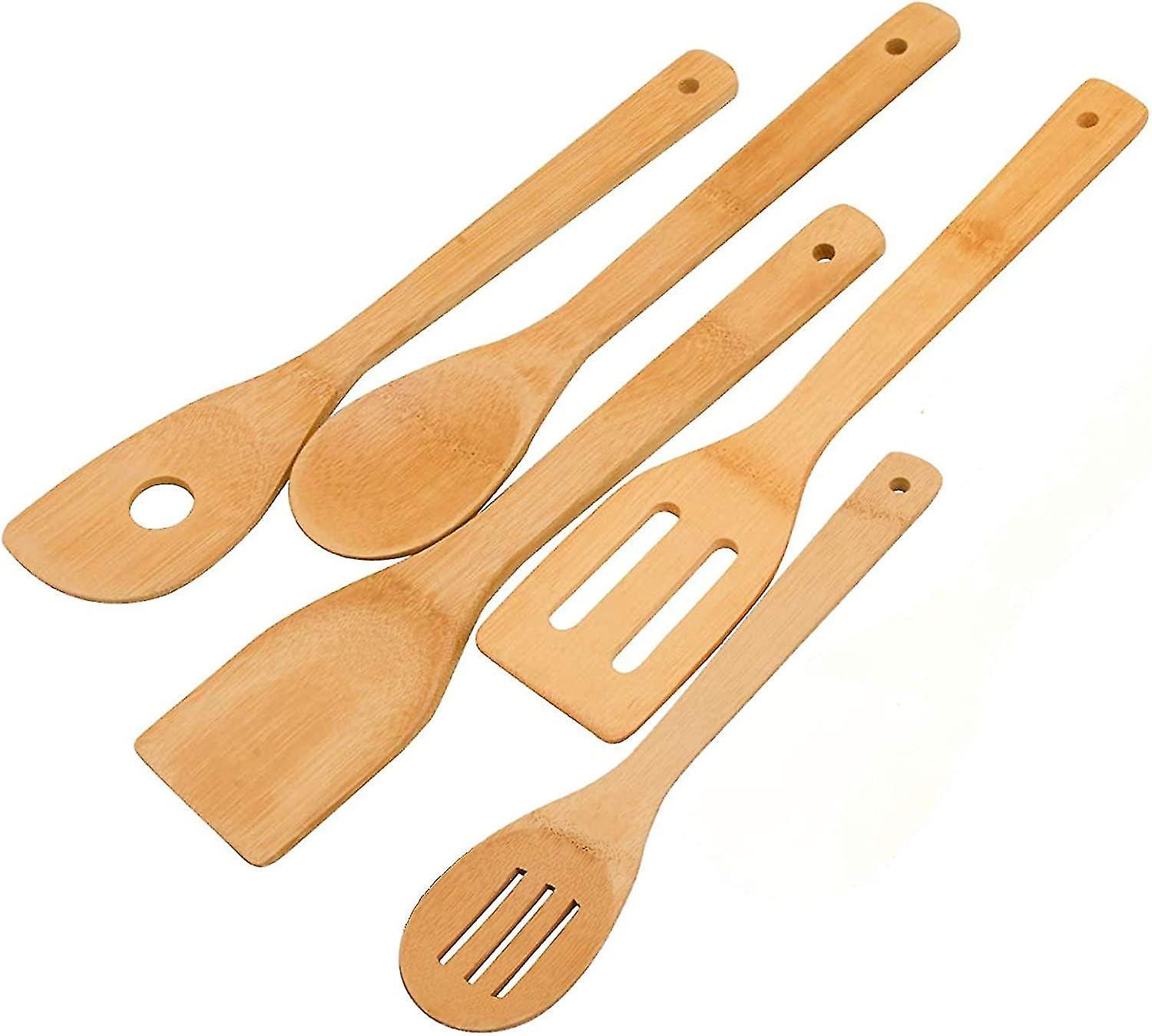 Tianzun Wooden For Cooking 5-piece Bamboo Utensil Set Wood Spatula Spoon Kitchen Utensil Set (d-b2)