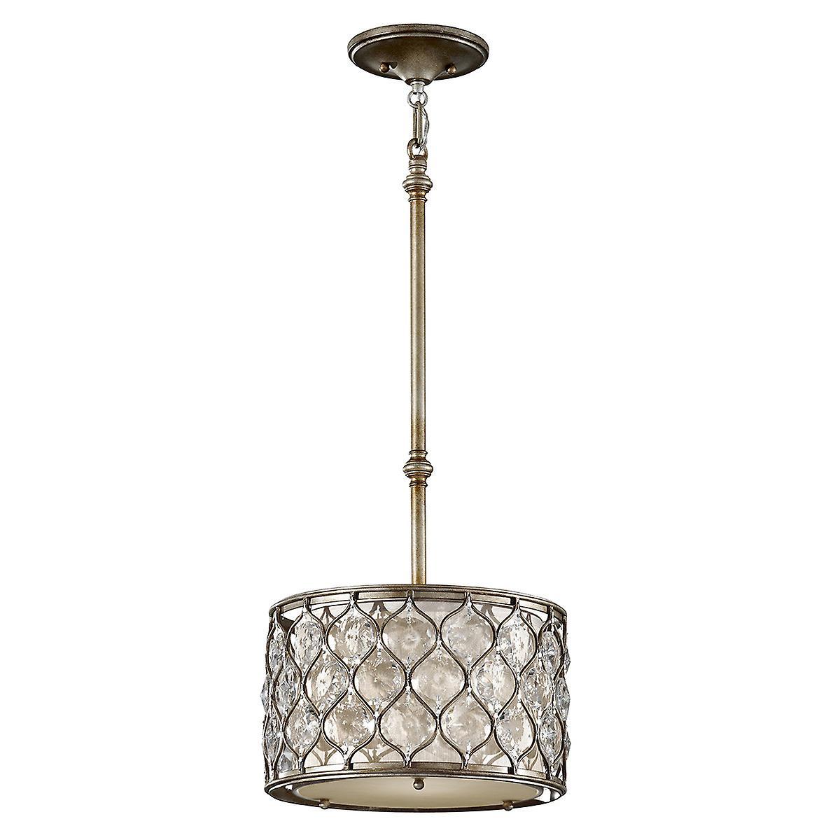 Lucia 1 Light Ceiling Cylindrical Pendant Polished Silver E27