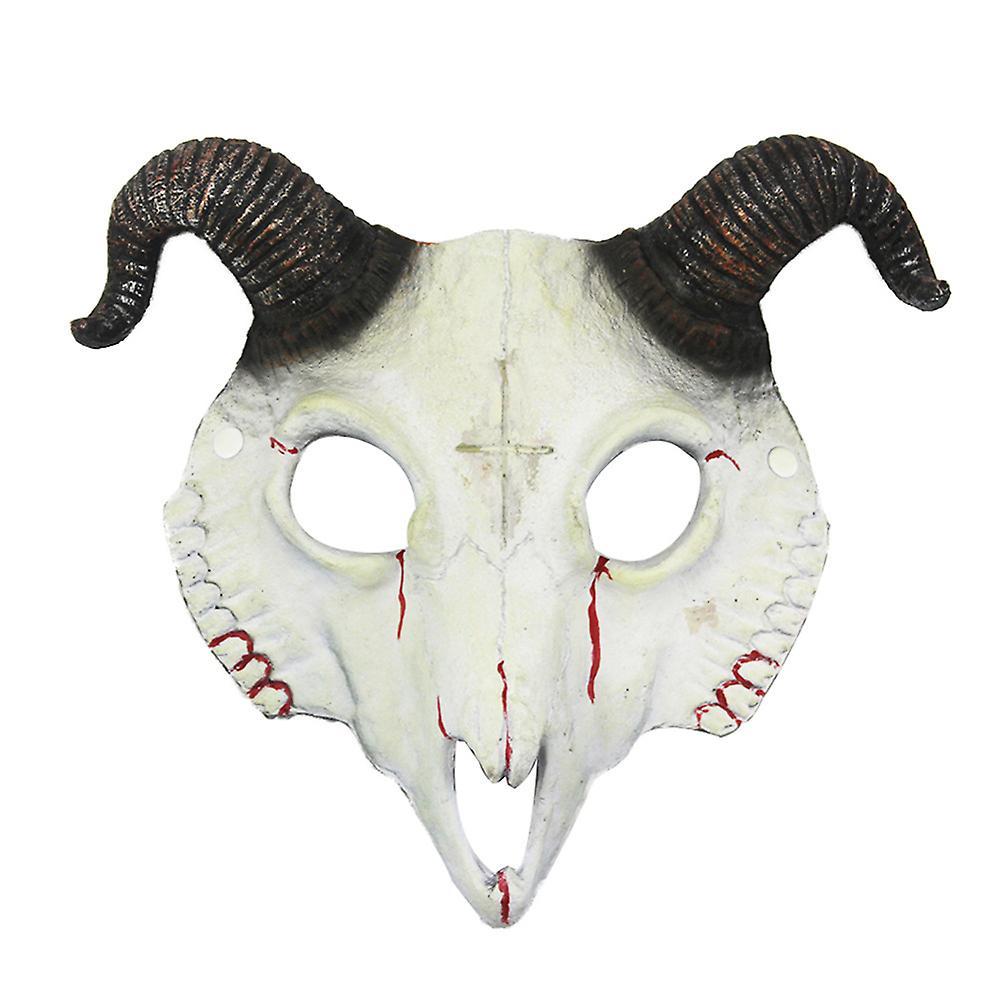 unbrand Halloween Crossed Print Scary Sheep Mask Durable Unique Costume Accessories for Party Activity Blood and Tears