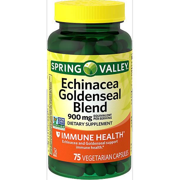 Spring Valley Echinacea Goldenseal Blend Vegetarian Capsules, 900 Mg, 75 Count