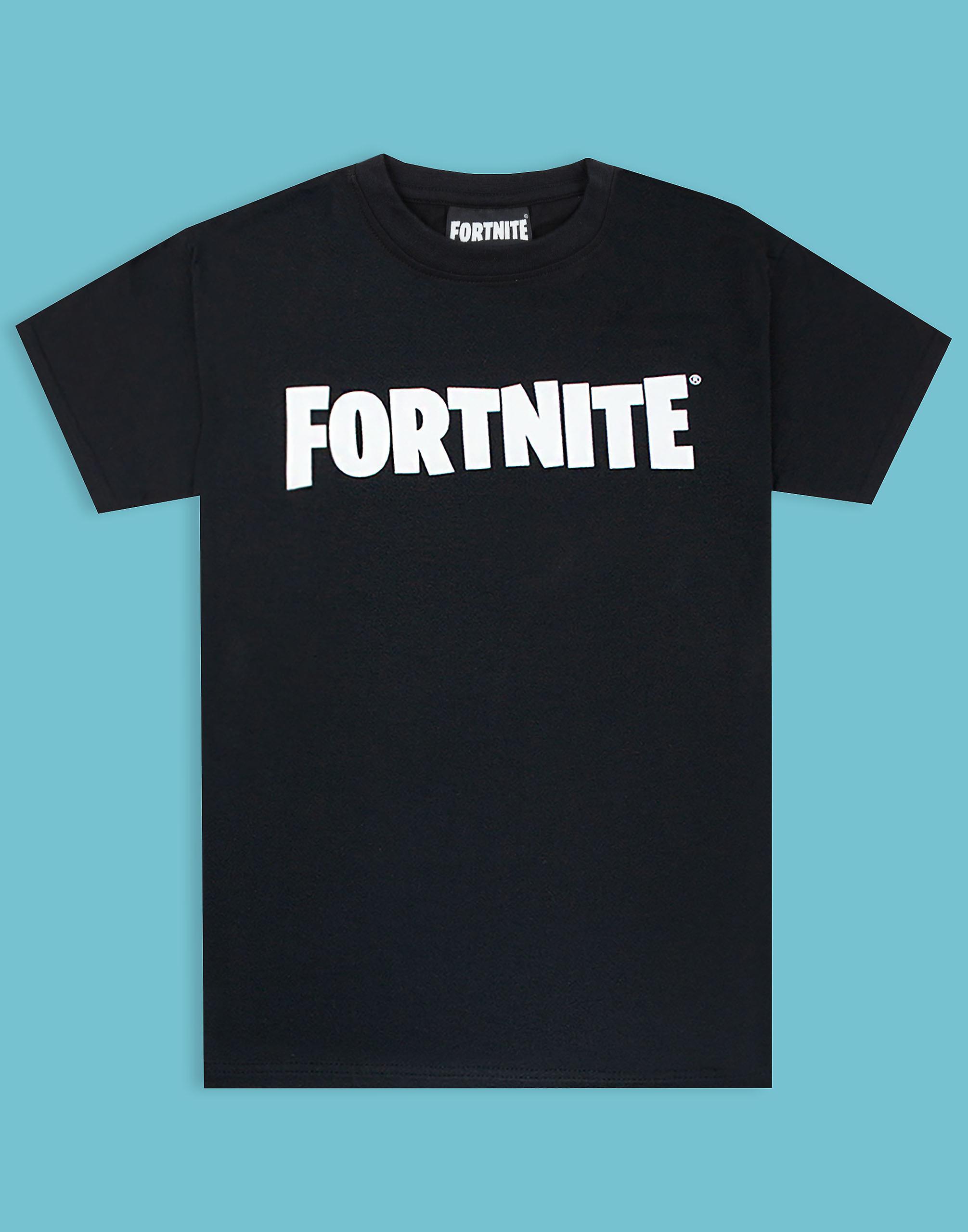 Fortnite Boys Short Sleeved T-Shirt Black Logo Print Small